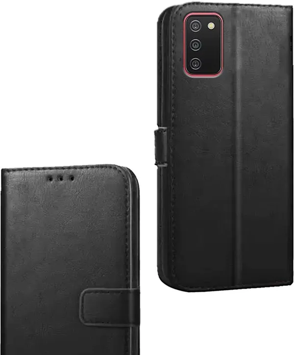 Black_Artificial_Leather_Samsung_Galaxy_A02S_Flip_Cover