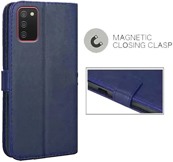 Blue_Artificial_Leather_Samsung_Galaxy_A02S_Flip_Cover
