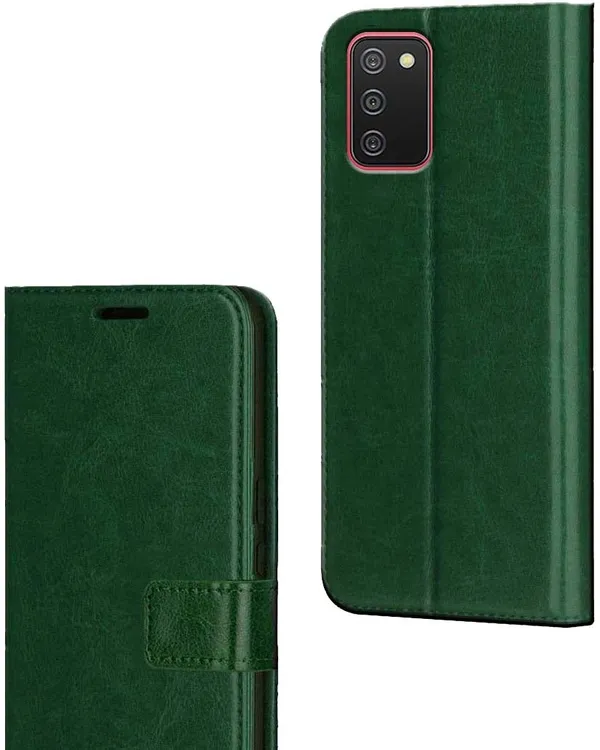 Green_Artificial_Leather_Samsung_Galaxy_A02S_Flip_Cover