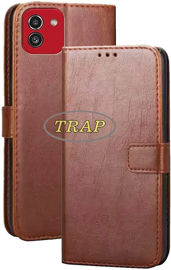 Brown_Artificial_Leather_Samsung_A03_Back_Cover