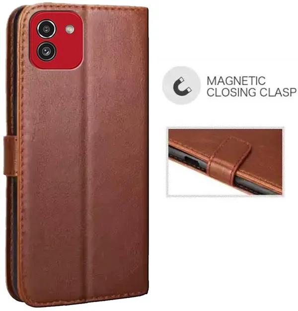 Brown_Artificial_Leather_Samsung_A03_Back_Cover