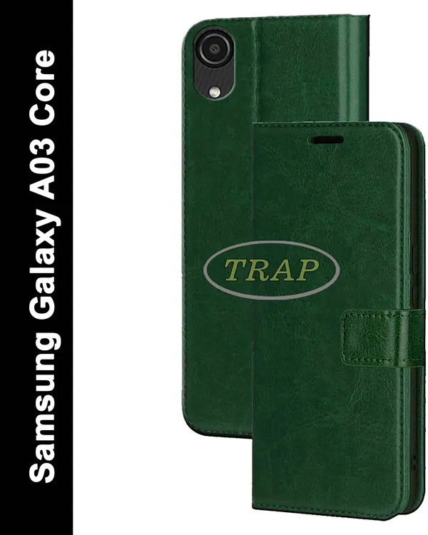 Green_Artificial_Leather_Samsung_Galaxy_A03_Core_Back_Cover