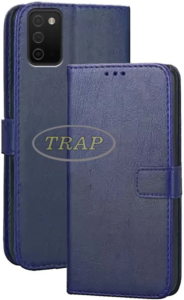 Blue_Artificial_Leather_Samsung_Galaxy_A03S_Back_Cover