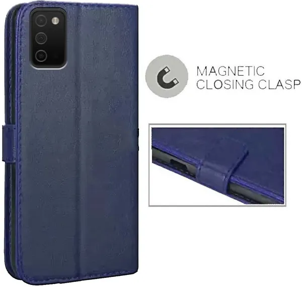 Blue_Artificial_Leather_Samsung_Galaxy_A03S_Back_Cover
