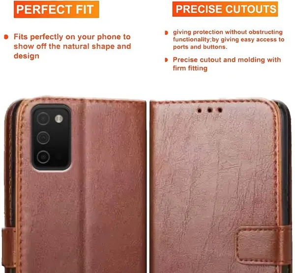 Brown_Artificial_Leather_Samsung_Galaxy_A03S_Back_Cover