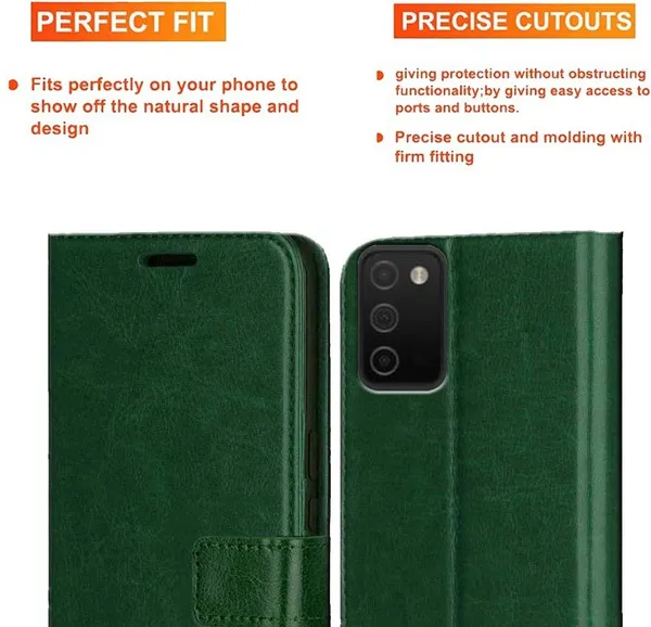 Green_Artificial_Leather_Samsung_Galaxy_A03S_Back_Cover