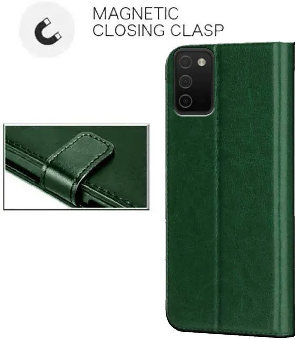 Green_Artificial_Leather_Samsung_Galaxy_A03S_Back_Cover
