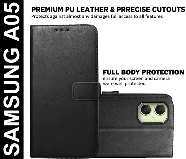 Black_Artificial_Leather_Samsung_A05_Back_Cover