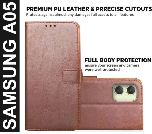 Brown_Artificial_Leather_Samsung_A05_Back_Cover