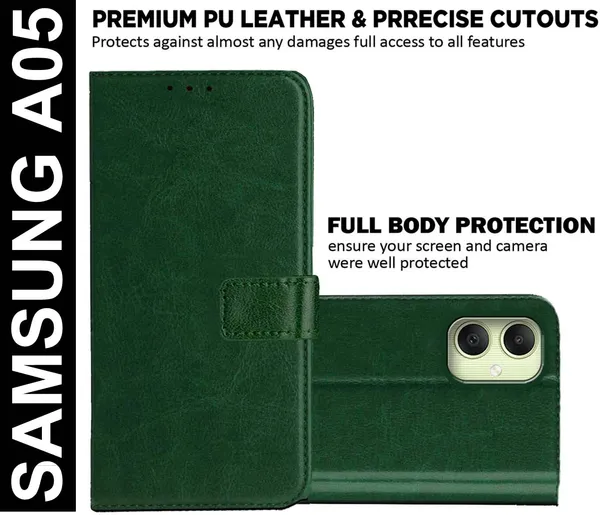 Green_Artificial_Leather_Samsung_A05_Back_Cover
