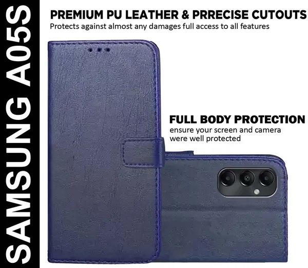 Blue_Artificial_Leather_Samsung_A05S_Back_Cover
