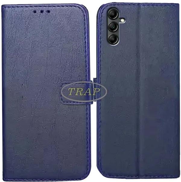 Blue_Artificial_Leather_Samsung_A14_5G_Back_Cover