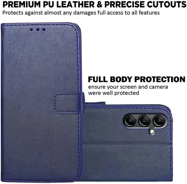 Blue_Artificial_Leather_Samsung_A14_5G_Back_Cover