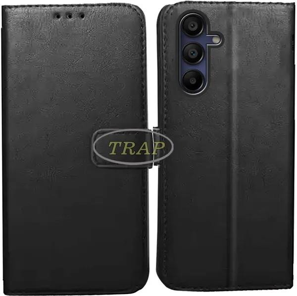 Black_Artificial_Leather_Samsung_A15_5G_Back_Cover