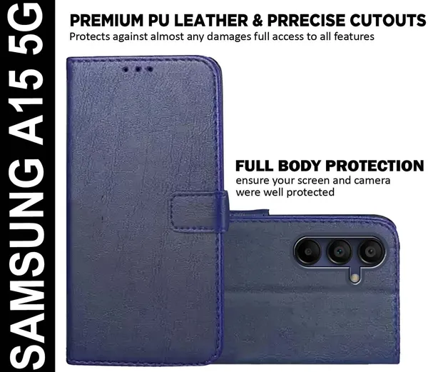 Blue_Artificial_Leather_Samsung_A15_5G_Back_Cover