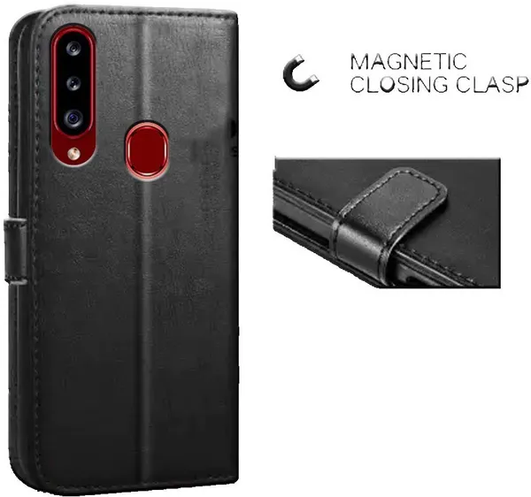 Black_Leather_Samsung_Galaxy_A20S_Flip_Cover