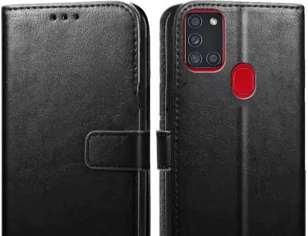 Black_Leather_Samsung_Galaxy_A21s_Flip_Cover