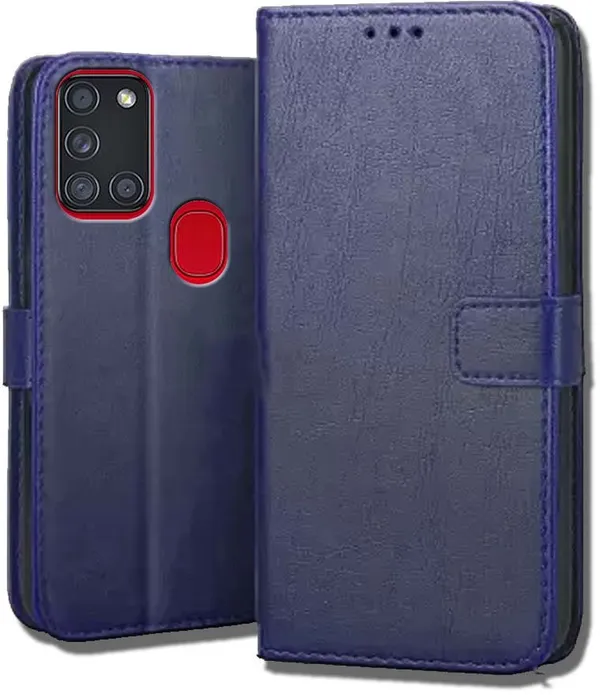 Blue_Leather_Samsung_Galaxy_A21s_Flip_Cover