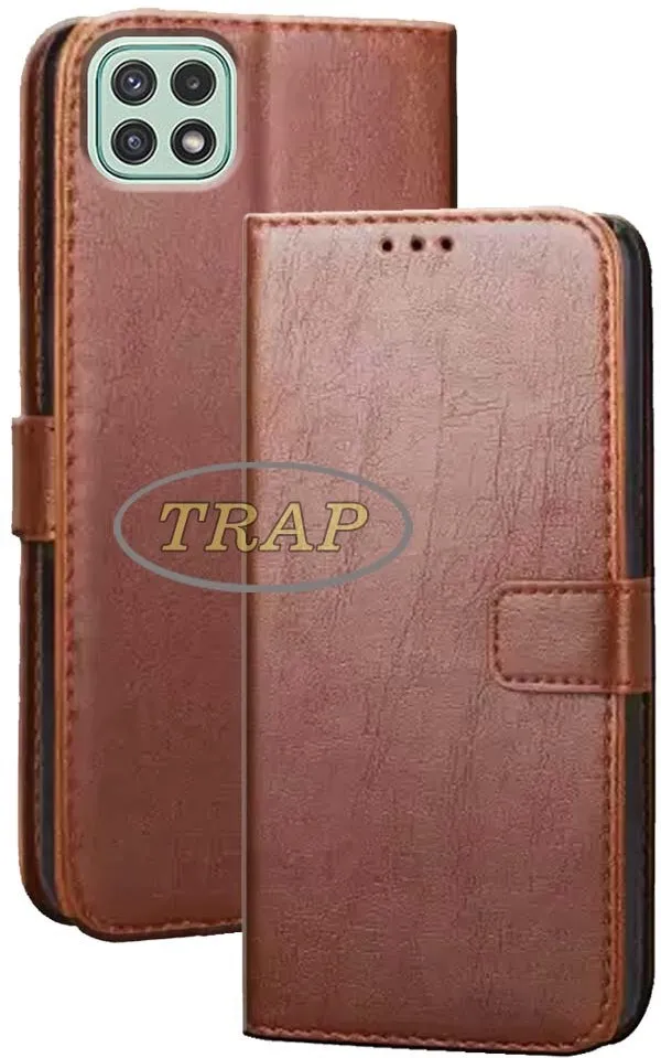 Brown_Artificial_Leather_Samsung_Galaxy_A22_5G_Back_Cover