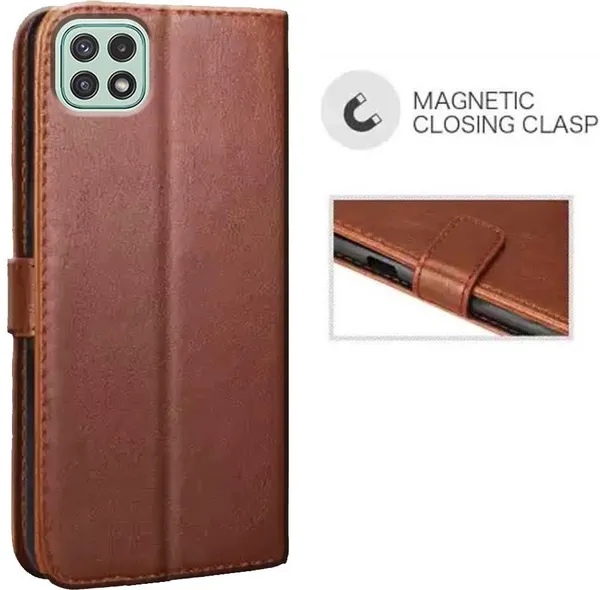 Brown_Artificial_Leather_Samsung_Galaxy_A22_5G_Back_Cover