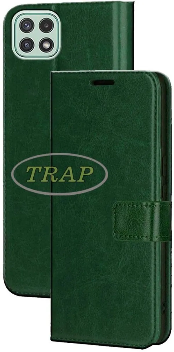 Green_Artificial_Leather_Samsung_Galaxy_A22_5G_Back_Cover