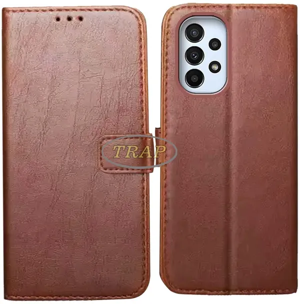 Brown_Artificial_Leather_Samsung_A23_5G_Back_Cover