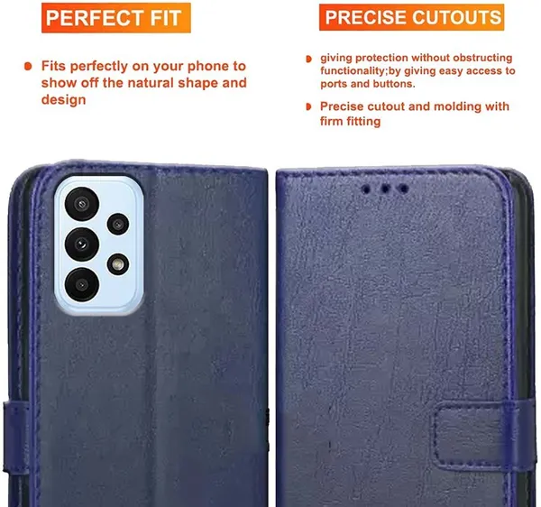 Blue_Artificial_Leather_Samsung_A23_Back_Cover