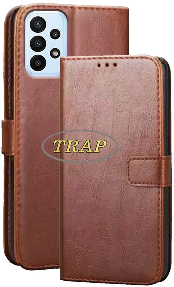 Brown_Artificial_Leather_Samsung_A23_Back_Cover