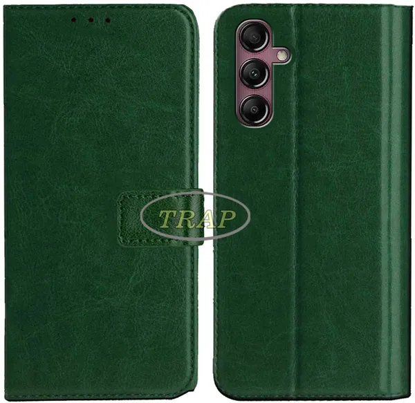 Green_Artificial_Leather_Samsung_A24_Flip_Cover