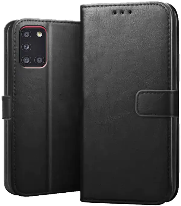 Black_Leather_Samsung_Galaxy_A31_Flip_Cover