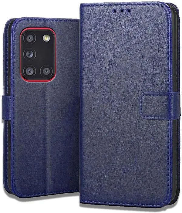 Blue_Leather_Samsung_Galaxy_A31_Flip_Cover