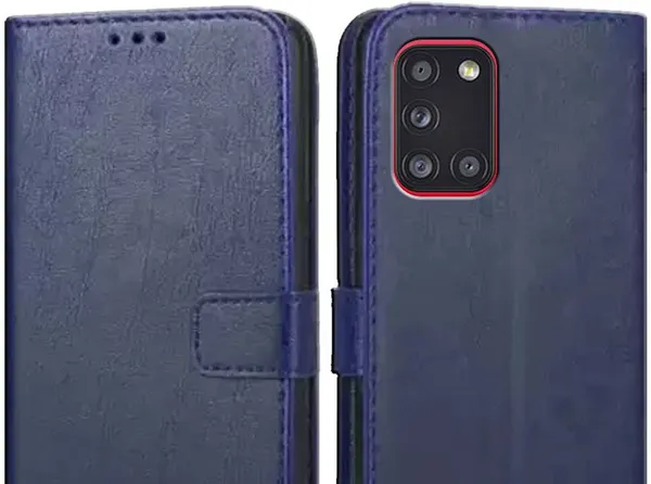 Blue_Leather_Samsung_Galaxy_A31_Flip_Cover