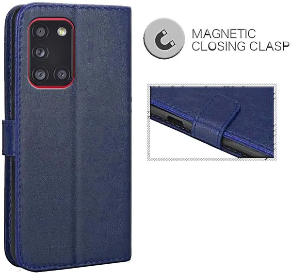 Blue_Leather_Samsung_Galaxy_A31_Flip_Cover