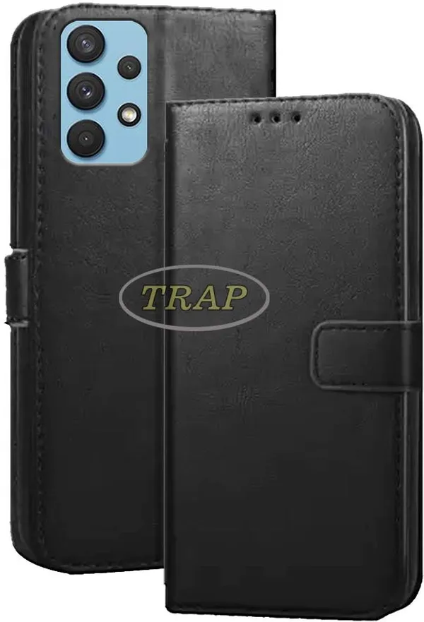 Black_Artificial_Leather_Samsung_Galaxy_A32_Flip_Cover