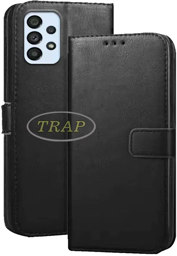 Black_Artificial_Leather_Samsung_A33_5G_Back_Cover