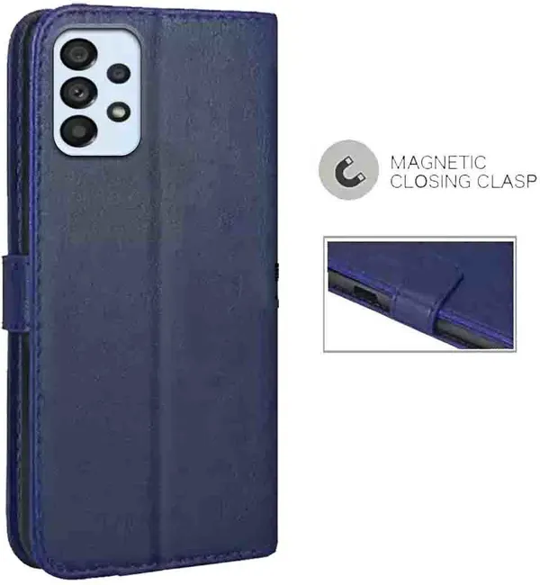 Blue_Artificial_Leather_Samsung_A33_5G_Back_Cover