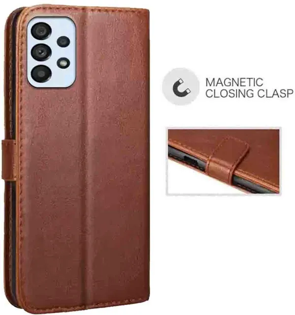 Brown_Artificial_Leather_Samsung_A33_5G_Back_Cover