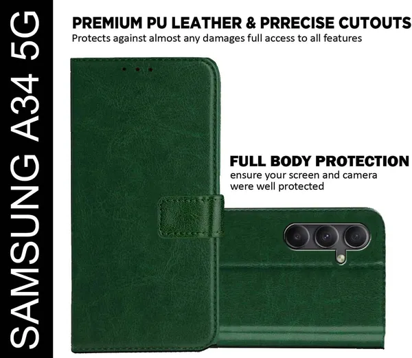 Green_Artificial_Leather_Samsung_A34_5G_Back_Cover