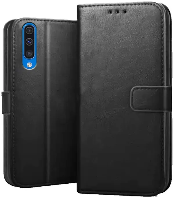 Black_Leather_Samsung_Galaxy_A50_Flip_Cover