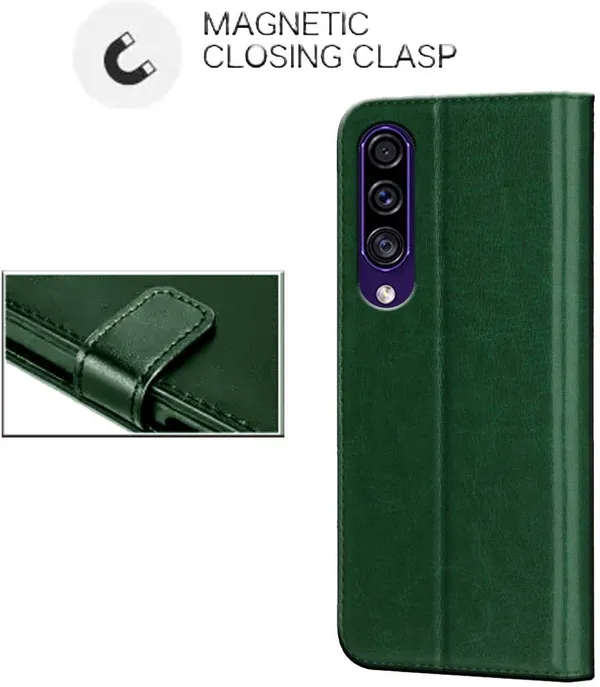 Green_Leather_Samsung_Galaxy_A50_Flip_Cover
