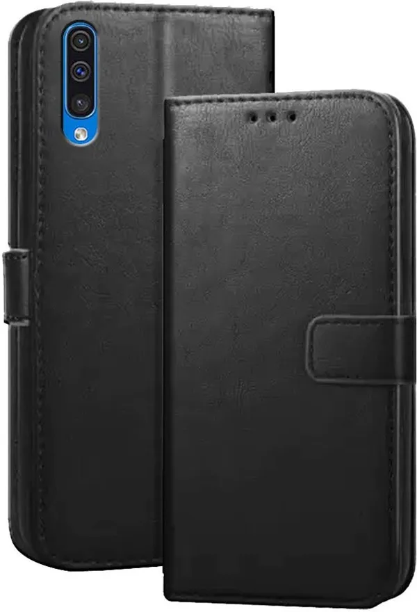 Black_Artificial_Leather_Samsung_Galaxy_A50S_Flip_Cover