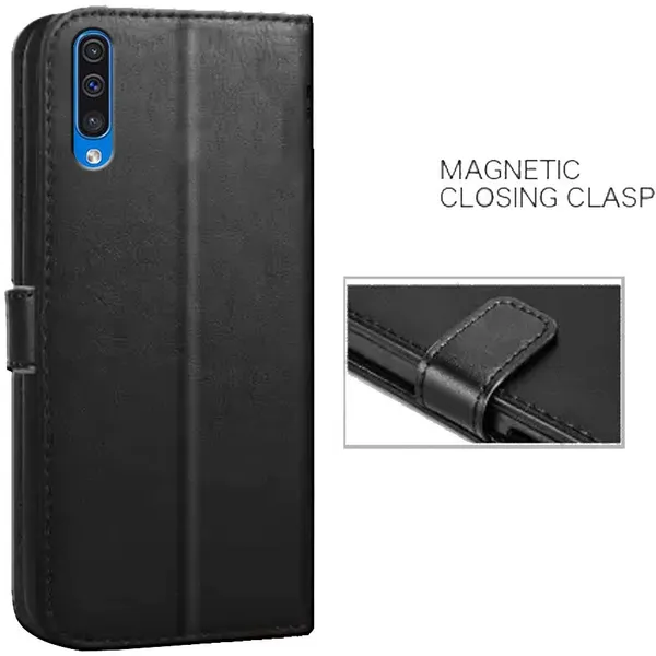 Black_Artificial_Leather_Samsung_Galaxy_A50S_Flip_Cover