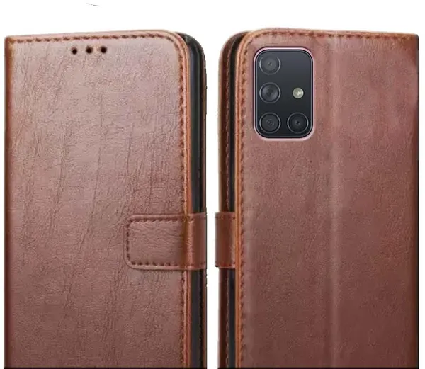 Brown_Leather_Samsung_Galaxy_A51_Flip_Cover