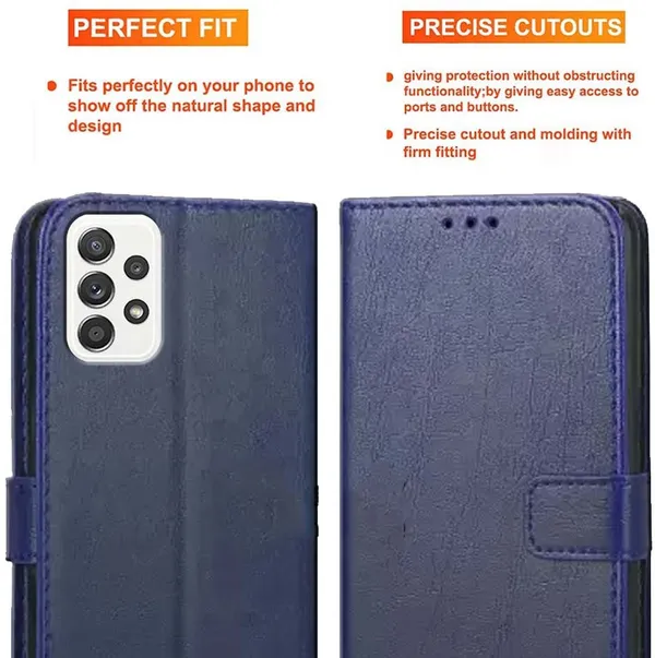 Blue_Artificial_Leather_Samsung_Galaxy_A52_Flip_Cover