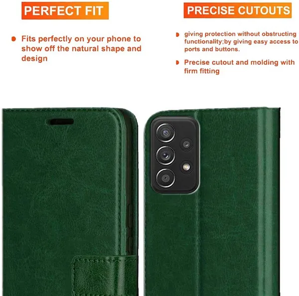 Green_Artificial_Leather_Samsung_Galaxy_A52S_Back_Cover
