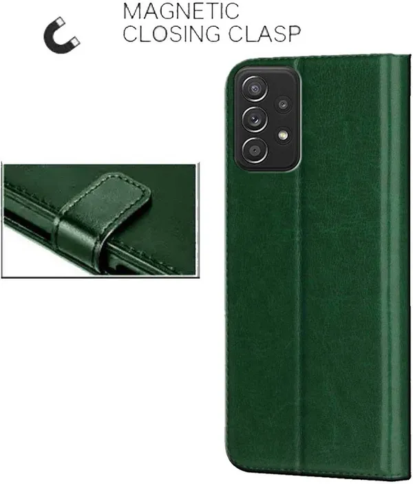 Green_Artificial_Leather_Samsung_Galaxy_A52S_Back_Cover
