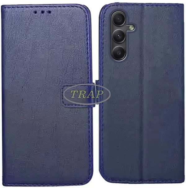 Blue_Artificial_Leather_Samsung_A54_5G_Back_Cover