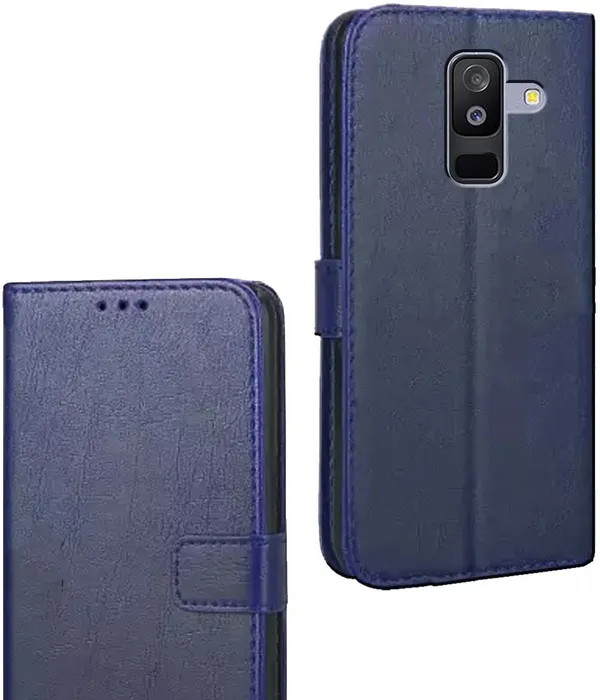 Blue_Artificial_Leather_Samsung_Galaxy_A6_Plus_Flip_Cover