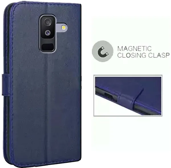 Blue_Artificial_Leather_Samsung_Galaxy_A6_Plus_Flip_Cover