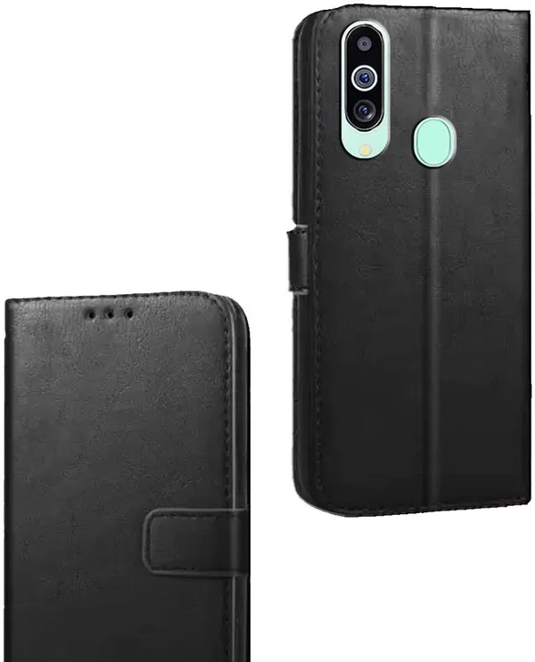 Black_Artificial_Leather_Samsung_Galaxy_A60_Flip_Cover